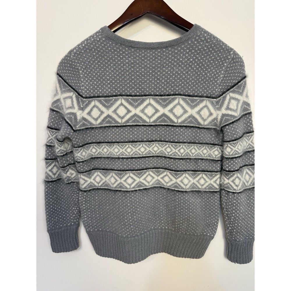 Rag & Bone Gray And Cream Patterned Sweater - image 5